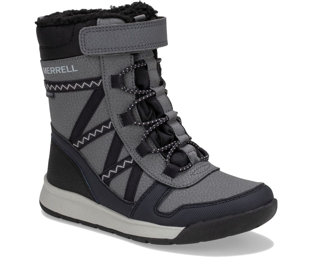 Botas Criança - Merrell Snow Crush 2.0 Waterproof - Pretas/Cinzentas - ICZ574069